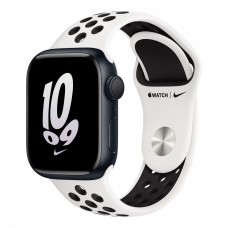 Apple Watch Nike Series 8, 41 мм корпус из алюминия цвета «тёмная ночь», спортивный ремешок Nike цвета «Summit White/Black»