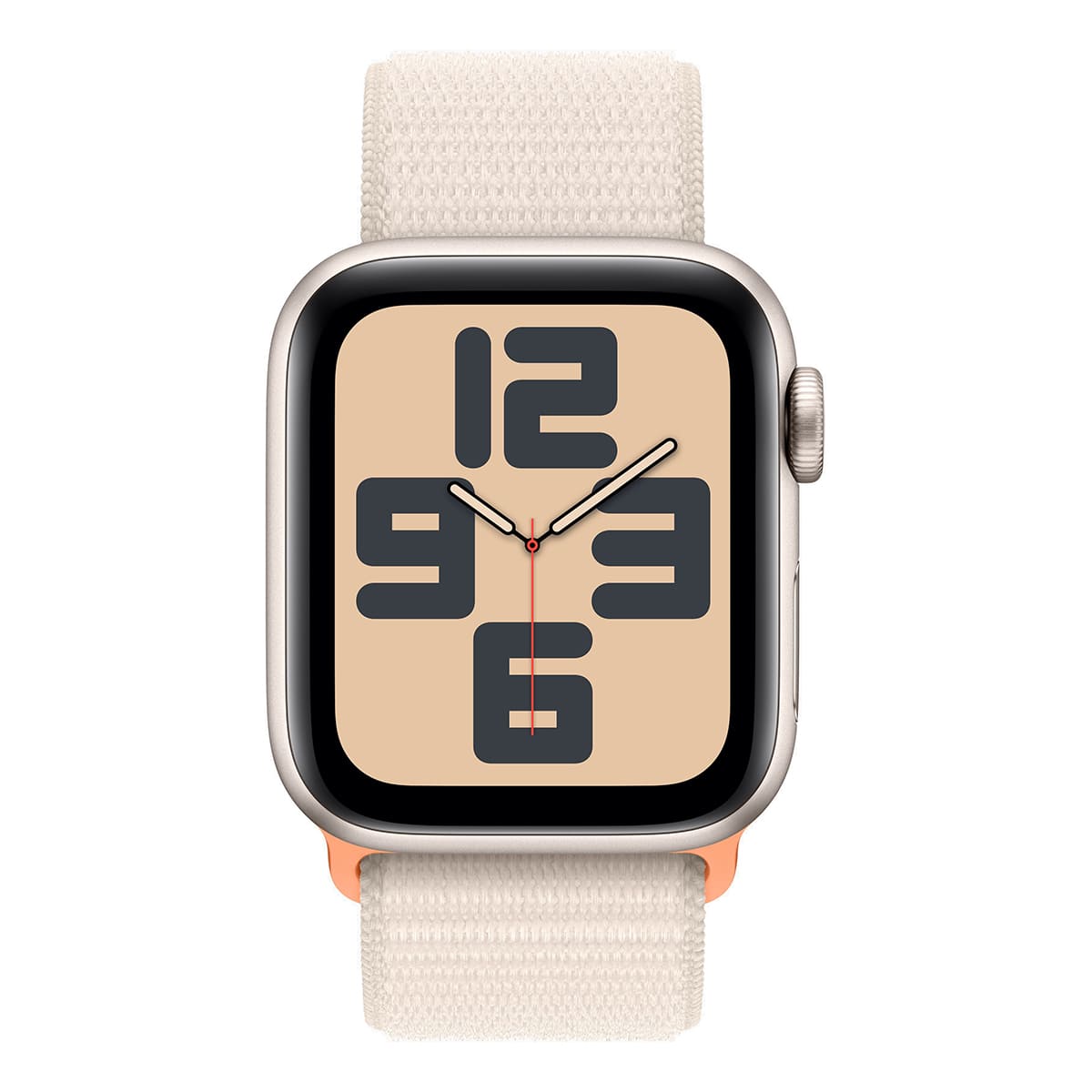 Apple Watch SE (2024), 44 мм корпус из алюминия цвета «Starlight», ремешок Sport Loop цвета «Starlight»