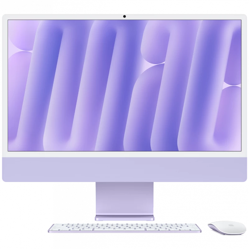 Apple iMac 24" Retina 4,5K, M4 (8C CPU, 8C GPU, 2024), MWUH3, 16 ГБ, 256 ГБ SSD, Фиолетовый
