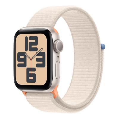 Apple Watch SE (2024), 44 мм корпус из алюминия цвета «Starlight», ремешок Sport Loop цвета «Starlight»