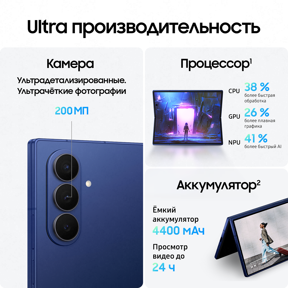 Смартфон Samsung Galaxy Z Fold7 256 ГБ Синий